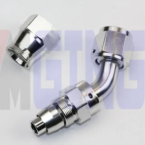 an6 6an 45 degree Teflon PTFE E85 Hose End Fitting Fuel elbow Adapter sl - Bild 1 von 5