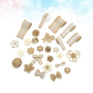 Burlap Flower Pattern Burlap Craft Bows Wedding Burlap Bows Burlap Bowknot - Picture 1 of 11