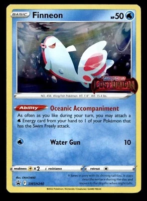 Pokémon TCG - Finneon SWSH240 Prerelease - Sword & Shield Promo Cards - NM - Image 1 of 2