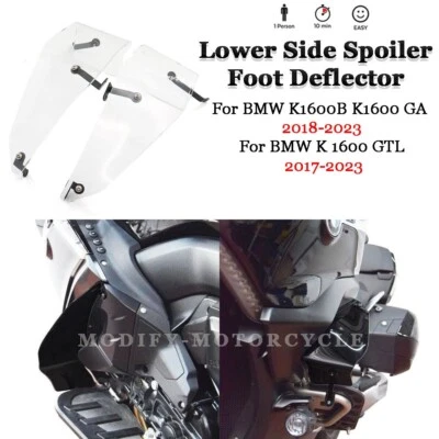 ПРОЗРАЧНЫЕ боковые ветровые дефлекторы нижнего обтекателя для BMW K1600GTL 2017-2023 годов выпуска - Изображение 1 из 4