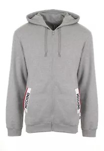 Moschino Ropa Interior Hombre Logo Cinta Cremallera Sudadera con Capucha Gris - Imagen 1 de 3