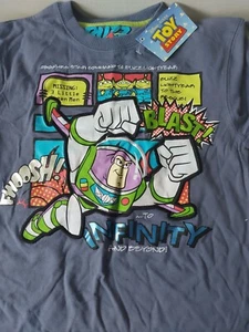 Toy Story Vintage Buzz Lightyear To Infinity & Beyond Kid T Shirt Silver 6/7yr - Picture 1 of 8