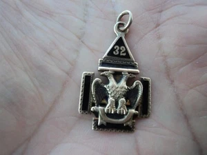 Vintage 10k Gold Masonic 32 Degree Mens Pendant / Watch Fob RARE! - Picture 1 of 5