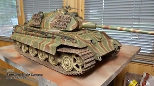 heng long 1/16 king tiger rc model tank custom airbrush camo - Picture 1 of 24