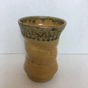 Studio Art Pottery Unique Cup/Vase Signed Kelsey 10/6/04 Flower Boho - Picture 1 of 12