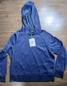 Woman's Down East Active Wear Hoodie Medium Size Pullover navy blue long sleeve - Picture 1 of 6