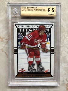 2002-03 PACIFIC TITANIUM HOBBY ROOKIE HENRIK ZETTERBERG 85/99 BGS 9.5 - Picture 1 of 2