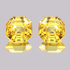 Natural Ceylon Yellow Sapphire Radiant Cut Loose Gemstone Matching Pair 10x10 MM