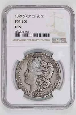 1879-S REVERSE 1878 MORGAN DOLLAR NGC F15 - Image 1 of 2