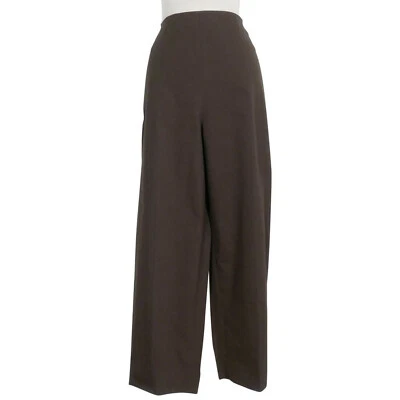 ELLEN TRACY Mahogany Brown Stretch Cotton Canvas Crop Pants 18W $278 - Image 1 of 2