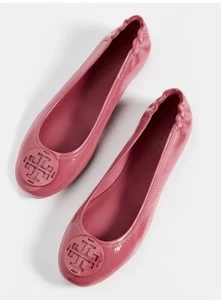 Tory Burch Minnie Reise-Ballerinas weiches Lackleder gewaschene Beere Größe 9 neu im Karton - Bild 1 von 11