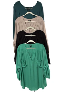 SET / 4 Torrid Gr. 5X Harper & eleganter Pullover Tops einfarbig schwarz beige grün Glitzer - Bild 1 von 19
