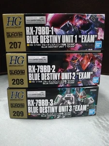 Unassembled HG Blue Destiny Unit 1, Unit 2, Unit 3 EXAM Gunpla - Picture 1 of 14
