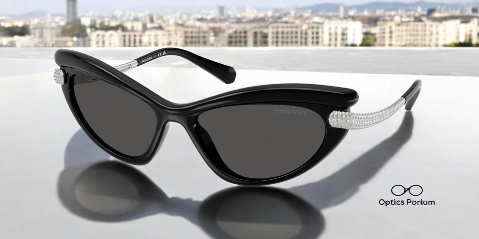 Gafas de sol para mujer SWAROVSKI SK6038 103887 negro gris oscuro 56 mm Foto 1 de 1