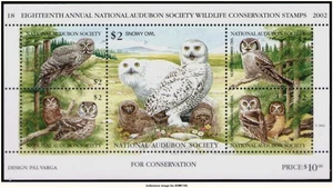 D2K Audubon Society Wildlife 2002 $10.00 snowy owl - Picture 1 of 1