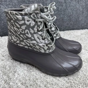 Sperry Top-Sider Damen Salzwasser Jacquard Leopard Ente Stiefel STS87899 Größe 8,5 - Bild 1 von 10