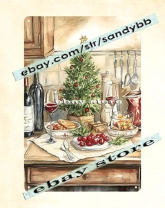 Christmas Tree Kitchen Tin Sign Rustic Holiday Interior Art - Picture 1 of 4