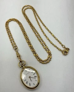 BUCHERER PENDENTE OROLOGIO DA DONNA RETRO LATO UCCELLINO E FIORI - TONO ORO 28” (W537) - Foto 1 di 12