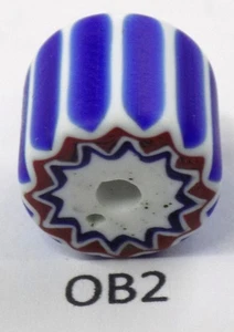 Dulce Pequeño Veneciano Antiguo Chevron Comercio Cuentas Africanas OB2 Bg 87 - Imagen 1 de 2