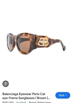 Gafas de sol Balenciaga50MM gruesas ojo de gato Habana París ojo de gato caparazón de tortuga Foto 1 de 4