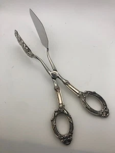 Pinzas para pastelería/pastelería con mango de plata esterlina de acero inoxidable Alemania - ornamentadas florales - Imagen 1 de 7