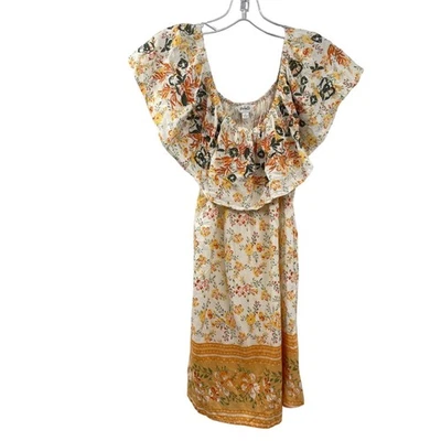 Vestido Solero Floral Hombro Descubierto Davi & Dani Bordado Ligero Talla Grande Foto 1 de 4