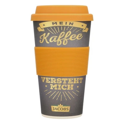 Jacobs Kaffee Becher To-Go Kaffebecher Heißgetränkbecher Mehrweg Braun - Bild 1 von 4