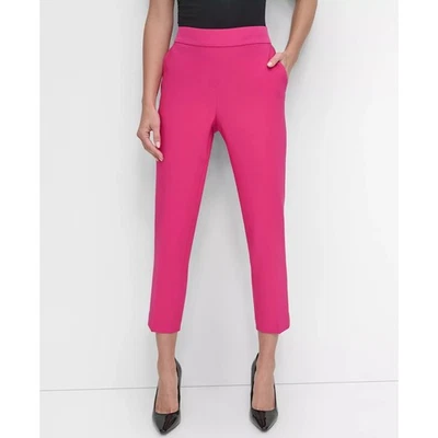 Pantalones al tobillo DKNY para mujer elásticos espalda pierna recta Wild Berry talla 10 nuevos con etiquetas Foto 1 de 3