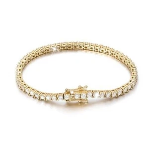 1.65 Ct 100% Natural Round Cut Diamond Tennis Bracelet In Yellow Gold - OFFER - Picture 1 of 14