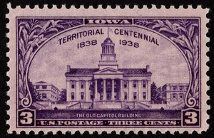 US Stamp Scott # 838 Mint NH F-VF 3 Cents Violet Iowa Territory Centennial Issue - Picture 1 of 1