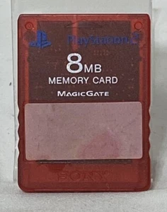 Official OEM Sony PlayStation 2 PS2 Memory Card 8MB SCPH-10020 Red Tested - Picture 1 of 3