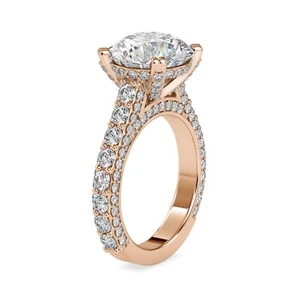 Lab Grown 6.85 CARAT ROUND SHAPE F VS1 IGI Certified CVD Diamond Wedding Ring - Picture 1 of 8