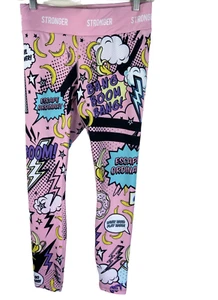Rosa Cartoon stärkere Strumpfhose Medium Snacks Mädchen Power positive Vibes - Bild 1 von 7
