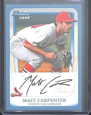 2011 Bowman Blue Border #BP66 Matt Carpenter No 419 of 500 - Image 1 of 2
