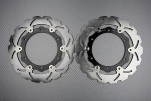 Pair of Wave Floating Front Brake Discs 267mm YAMAHA TMAX 500/ABS SJ06 2008-2011 - Picture 1 of 2