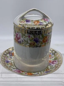 Rare Porcelain Jam Jar & Pate Rosenthal Selb Bavaria Donatello Gold Cross - Picture 1 of 19
