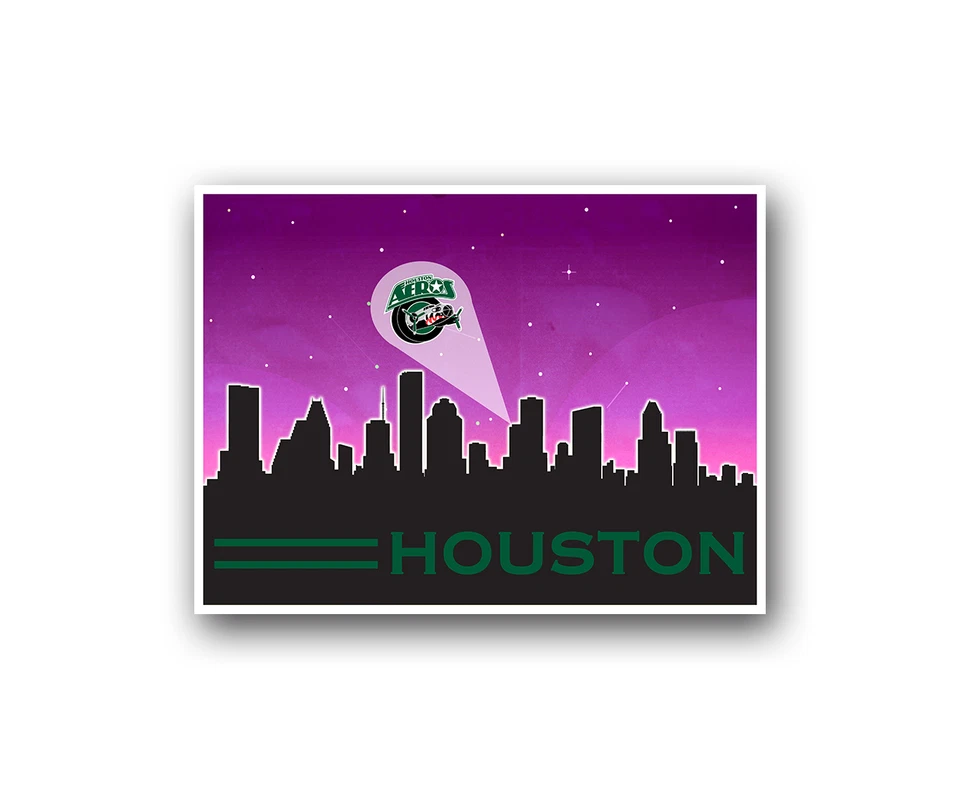 Póster Houston Aeros City Skyline impresión artística hombre cueva decoración 12x16" Foto 1 de 1
