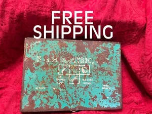 VTG Aqua Metal Cable/Wire Box "K & N Electric" Single Lock 13-1/2" x 9-1/2" x 2" - Picture 1 of 6