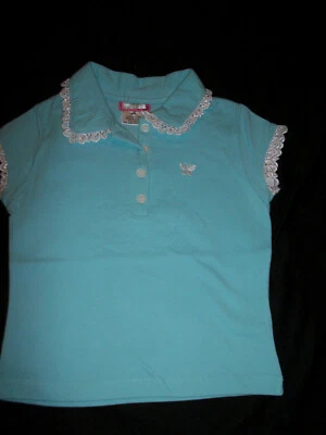 CARTER'S GIRLS T-SHIRT TOP SIZE 5/6 SHORT SLEEVE BUTTERFLY EMBROIDERY GREEN NWOT - Image 1 of 4