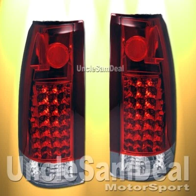 FOR CHEVY C/K TAHOE SUBURBAN YUKON CLEAR 24 RED LED TAIL LIGHTS DIRECT FIT PAIR - Image 1 of 2