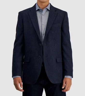 Abrigo deportivo chaqueta traje Nautica para hombre azul espiga tweed Branford talla 40L Foto 1 de 2