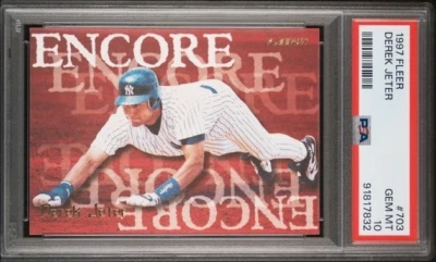 1997 FLEER #703 DEREK JETER PSA 10 GEM MINT HOF JEETS YANKEES - Image 1 of 2