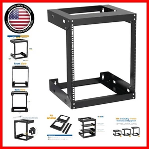 Compact 12U Wall-Mount Cab - Open Design, Alloy Steel for Servers & Consoles - Picture 1 of 11