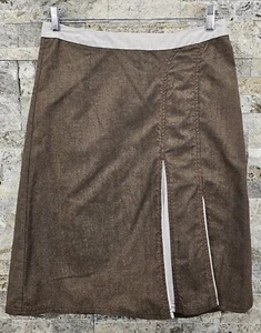 Horny Toad Womens A-Line Skirt Kick Pleat Woven Brown Cream Fairy Grunge Size 6 - Picture 1 of 14