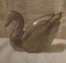 Multi color Onyx Swan 3" by 4" carved and polished