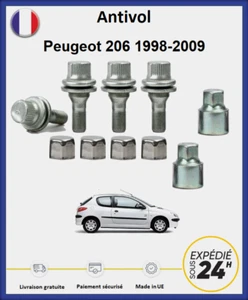 Radmuttern Diebstahlsicherung Peugeot 206 1998-2009 (4 Muttern + 2 Schlüssel + 4 Abdeckungen) - Bild 1 von 1