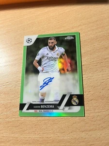 2022-23 Topps Chrome Autograph Neon Green Karim Benzema Auto /99  - Picture 1 of 2