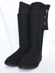 Botas UGG Clásicas Cardy Negras Tejidas Hasta la Rodilla Cálidas Botas de Invierno para Mujer Talla 8 - Imagen 1 de 6