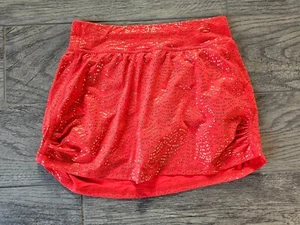 Girl's All In Motion Coral & Gold Performance Skort Size Large 10/12 - Picture 1 of 15