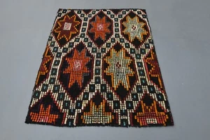 2'0 x 2'6 Fuß Türkischer Vintage Kleiner Teppich, Fußmatte, Badematte, Handgefertigter Wollteppich - Bild 1 von 10